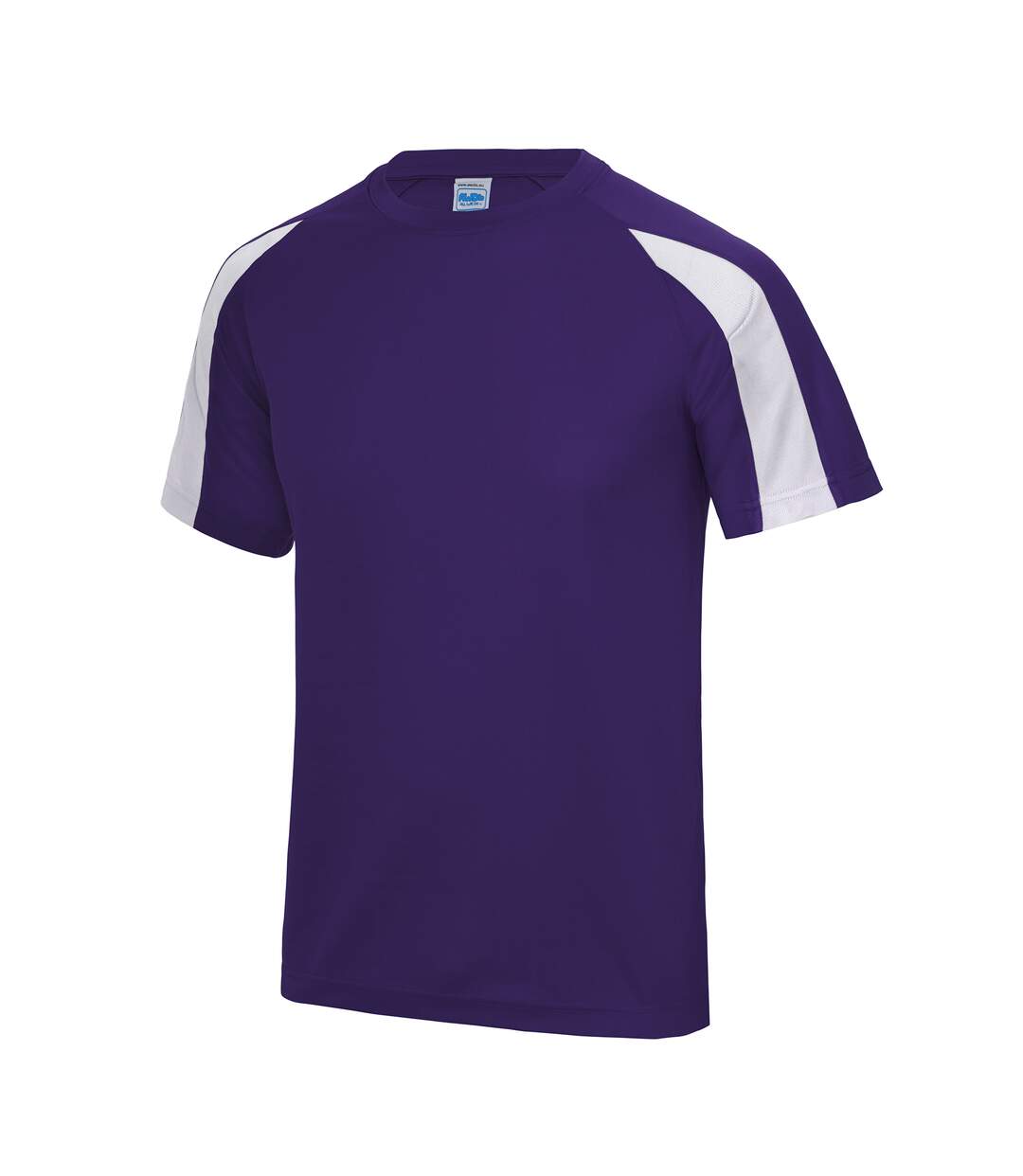 Just Cool Mens Contrast Cool Sports Plain T-Shirt (Purple/Arctic White) - UTRW685-1