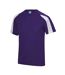 Just Cool Mens Contrast Cool Sports Plain T-Shirt (Purple/Arctic White) - UTRW685-1