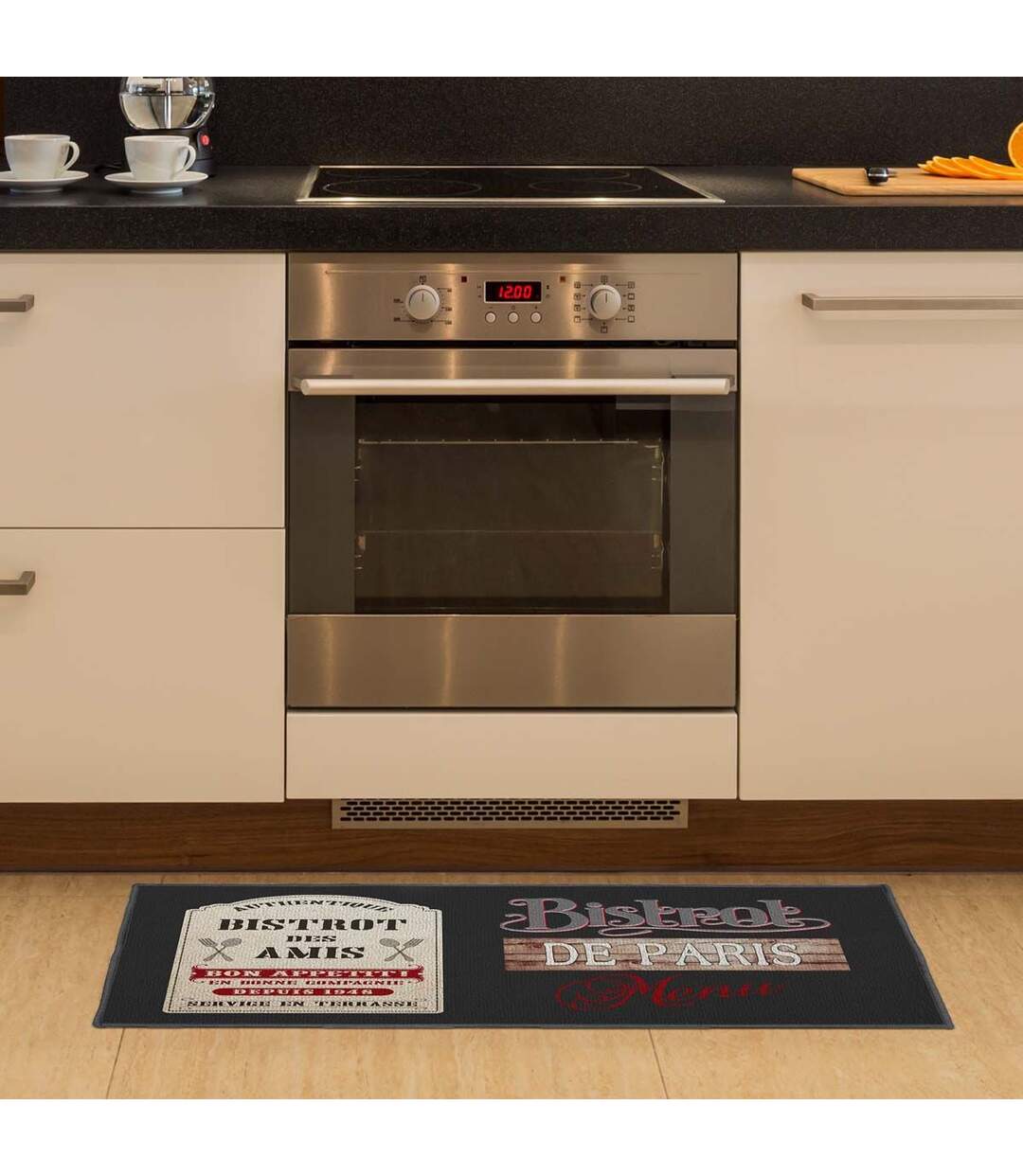 Tapis Rectangle Bistrot Des Amis 57x120cm Noir-2