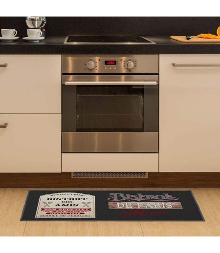 Tapis Rectangle Bistrot Des Amis 57x120cm Noir