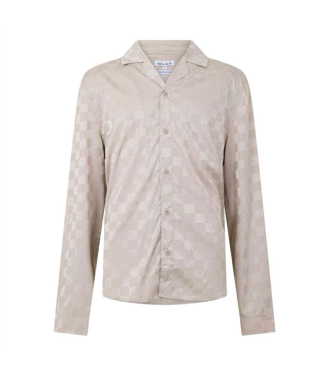 Mens Squares Jacquard Shirt Champagne Belier-1