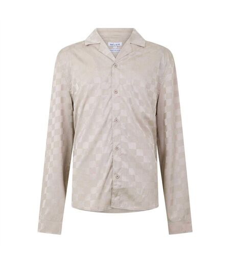 Mens Squares Jacquard Shirt Champagne Belier