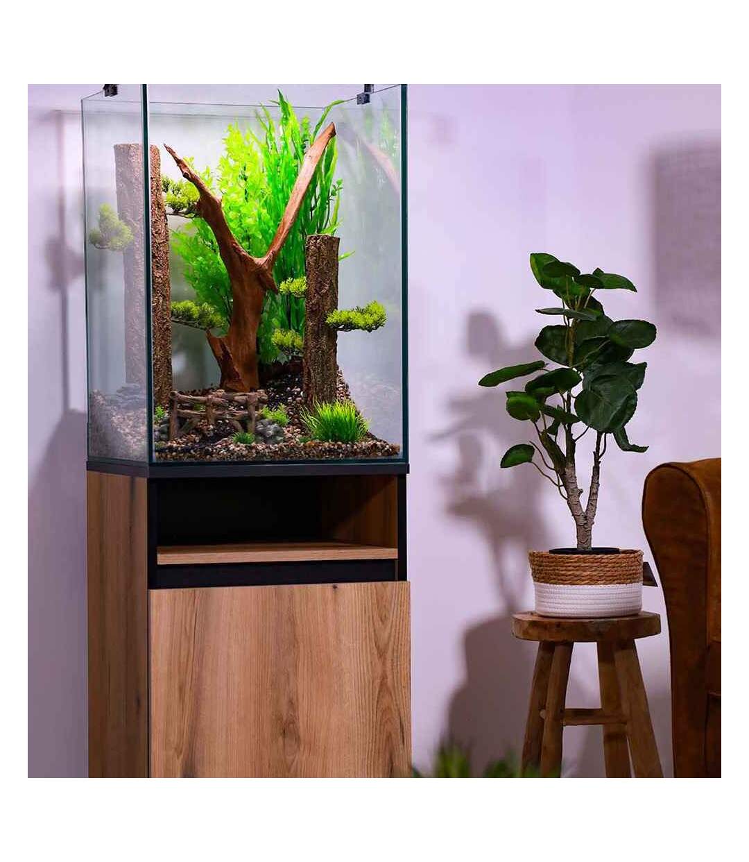 Kit aquarium colonne avec filtre et éclairage led 175 litres