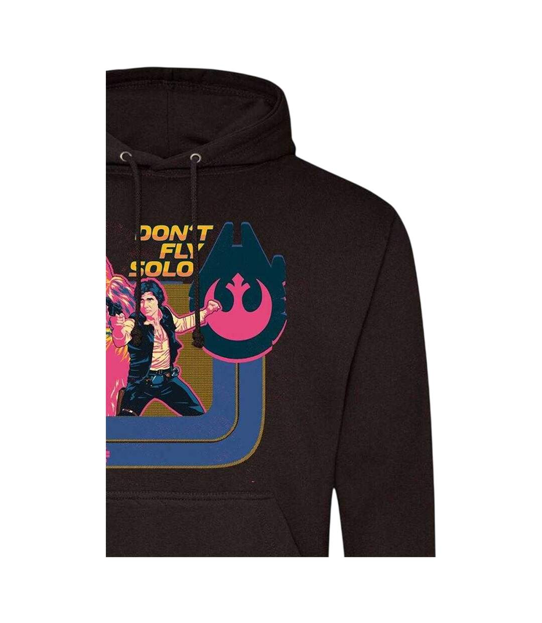Sweat À Capuche Motif Han Solo Et Chewbacca Motif/style Imprimé Don´t Fly Solo Homme Noir Star Wars-3