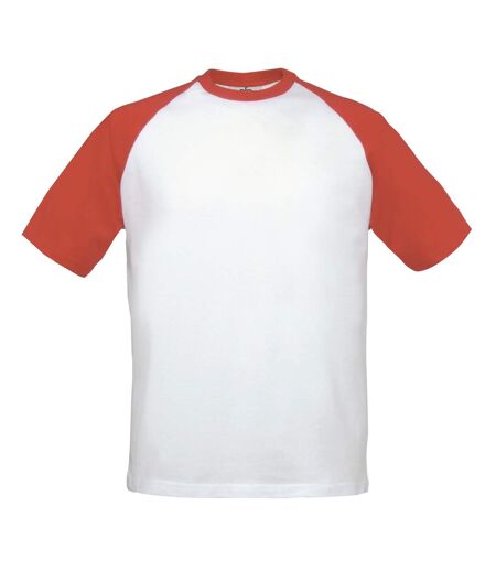 T-shirt Baseball Adulte Blanc Bleu Marine B&C