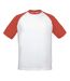 T-shirt Baseball Adulte Blanc Bleu Marine B&C-1