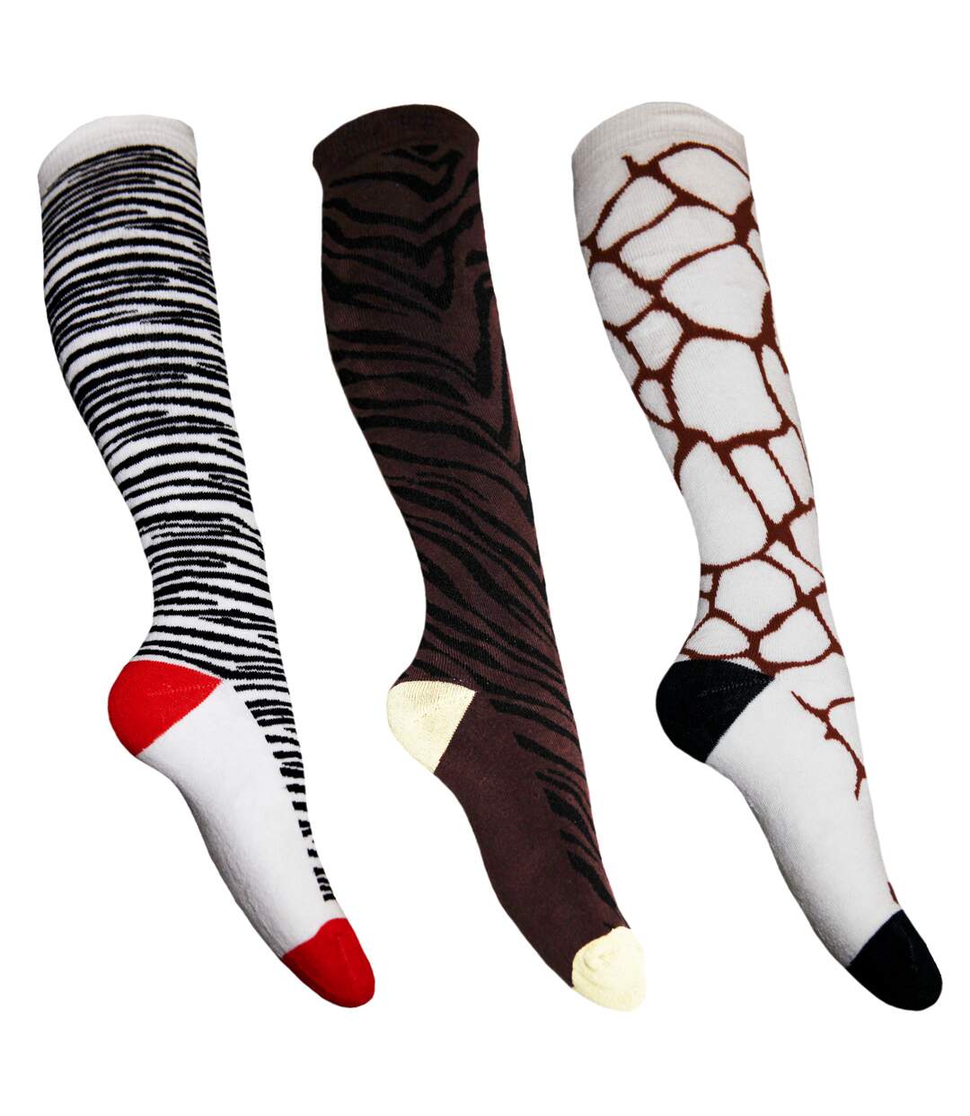 Chaussettes femme marron / blanc / noir generic-1