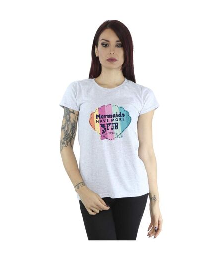 Disney T-shirt en coton amusant La petite sirène Femme/Femme (Gris sportif) - UTBI26355