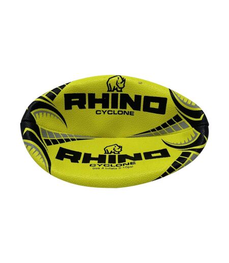 Ballon de rugby cyclone taille 4 jaune fluo Rhino