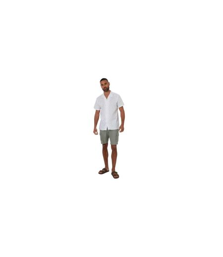 Chemise Manches Courtes Motif/style Géométrique Homme Blanc Threadbare