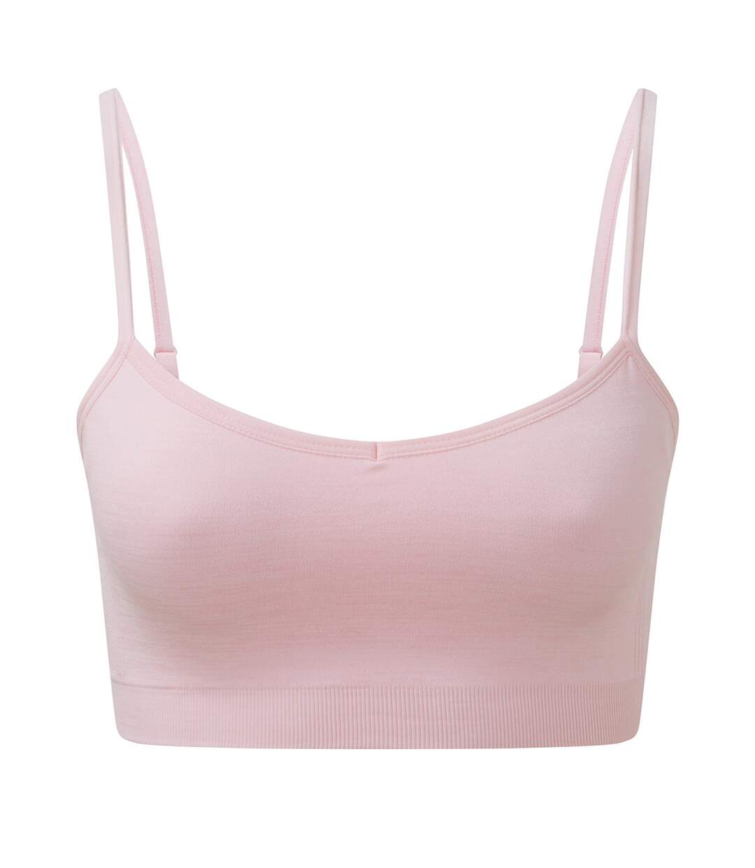 Womens/ladies melange seamless 3d sports bra light pink TriDri-1