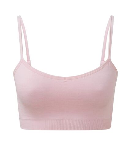 Womens/ladies melange seamless 3d sports bra light pink TriDri