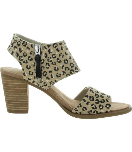 Womens/ladies Majorca Cheetah Print Sandals Natural Toms