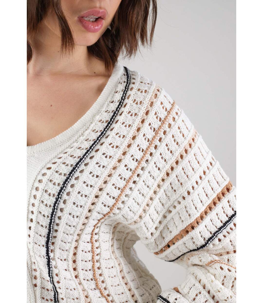 Pull pour femme en coton à manches longues MADJI-3