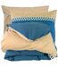 Parure de lit en percale de coton LINOA bleu cobalt Taie 65x65 cm-2