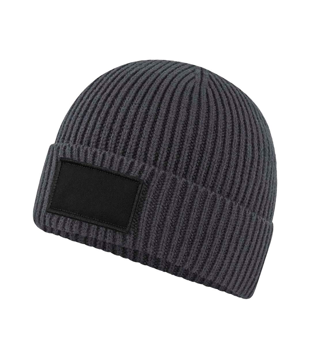 Bonnet Motif/style Écusson Fashion Gris Foncé Noir Beechfield-2