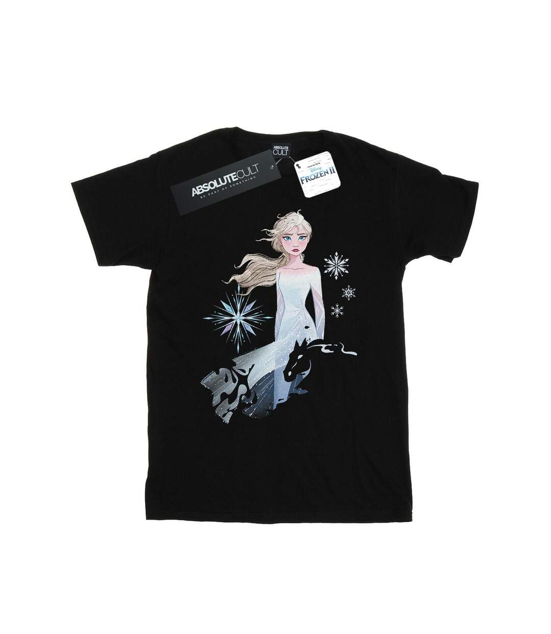 Disney - T-shirt FROZEN ELSA NOKK SILHOUETTE - Femme (Noir) - UTBI24385-1