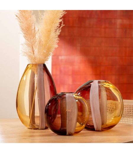 Vase Déco en en Verre Arun 21cm Multicolore