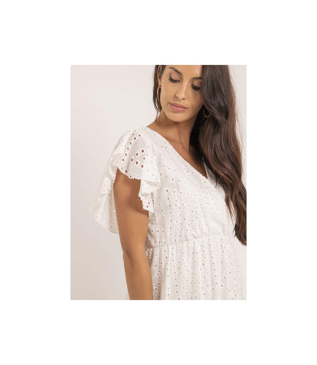 Robe longue broderies anglaises IROKO - Dona X Lisa-3