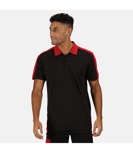 Polo Contrast Homme Noir Rouge Regatta