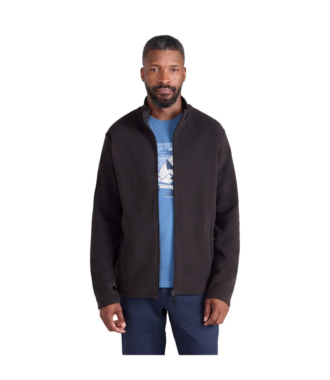 Mens Raso Full Zip Fleece Top Black Mountain Warehouse-4