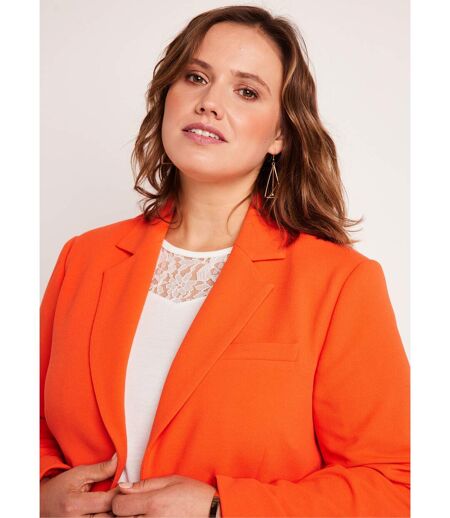 Veste blazer coupe droite maille unie