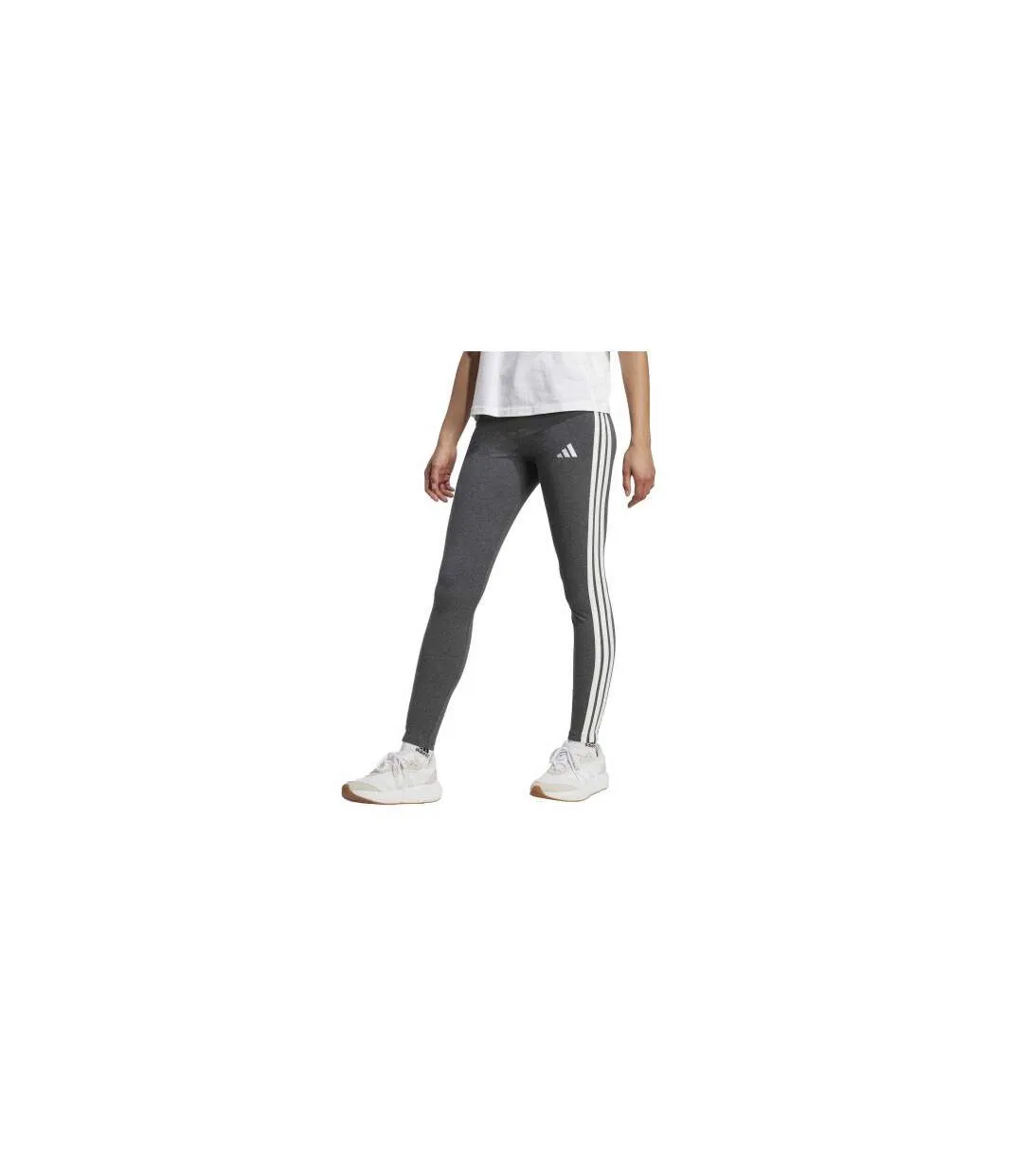 Legging Motif/style 3 Rayures Femme Gris Foncé Adidas-1
