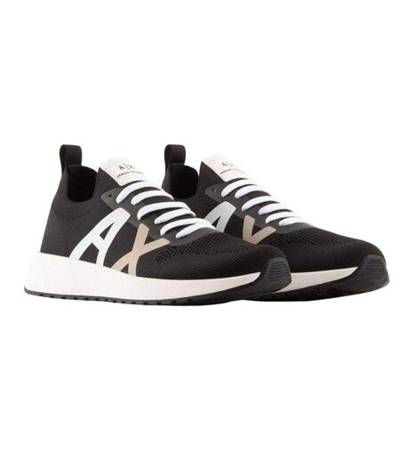 Mens Logo Trainers Black White Armani Exchange