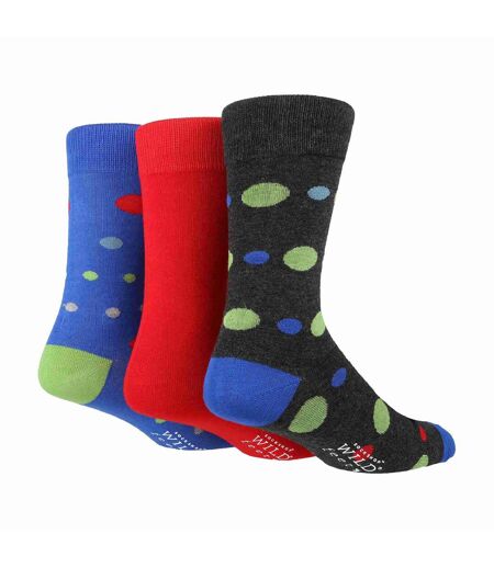 Wild Feet - 3 Paires Chaussettes Homme | Chaussettes Bambou Unies et Rayures