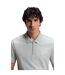 Mens Logo Quarter Zip Polo Shirt Silver Boss-4