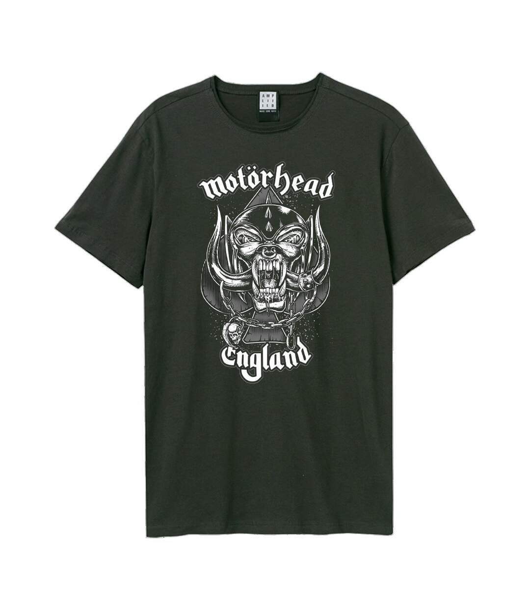 Unisex Adult England Pt2 Motorhead T-shirt Charcoal Amplified-1