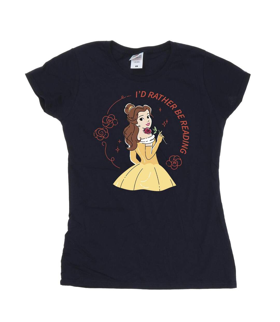 Disney - T-shirt BEAUTY AND THE BEAST I'D RATHER BE READING - Femme (Bleu marine) - UTBI11997-1