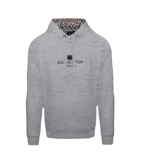 Mens Lettering Hoodie Grey Aquascutum