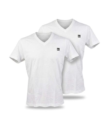 Quiksilver Pack de 2 T Shirts Homme 100% Coton Col Rond ou Col V