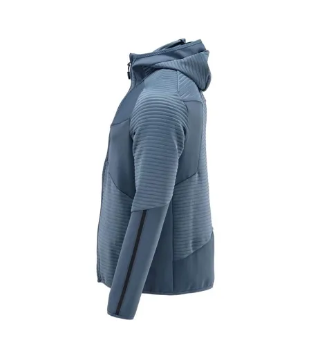 Mens Customised Hooded Fleece Jacket Stone Blue Mascot