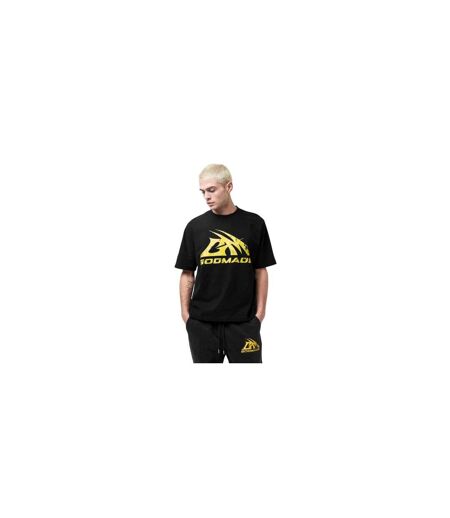Mens Logo Boxy T-shirt Black Yellow GodMade