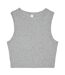 Womens/ladies heather micro-rib cropped muscle tank top athletic grey Bella + Canvas