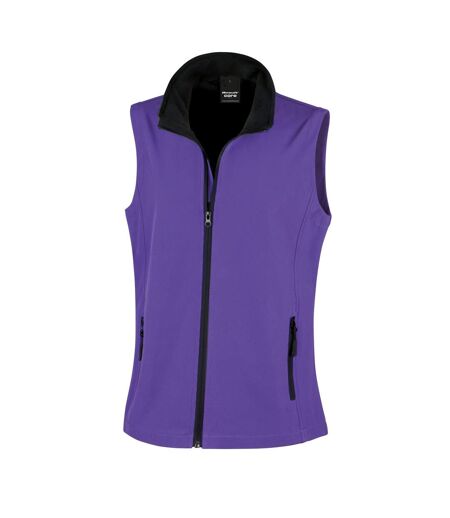 Result Core Womens/Ladies Printable Softshell Bodywarmer (Purple / Black) - UTRW3698