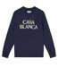 Womens/ladies Stacked Logo Sweatshirt Navy Blue Casablanca-1