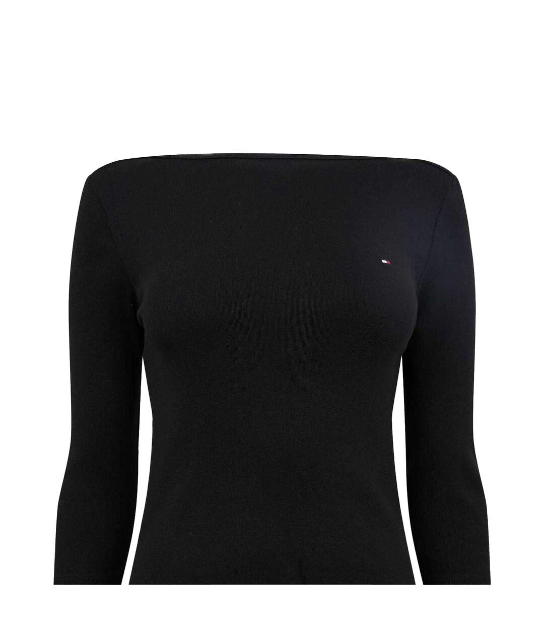 Womens/ladies Cody Boat Neck Slim T-shirt Black Tommy Hilfiger-3