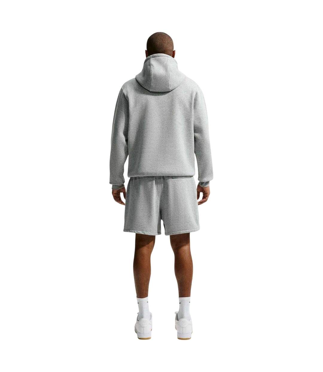 Mens Club Swoosh Fleece Hoodie Dark Grey Heather Nike-2