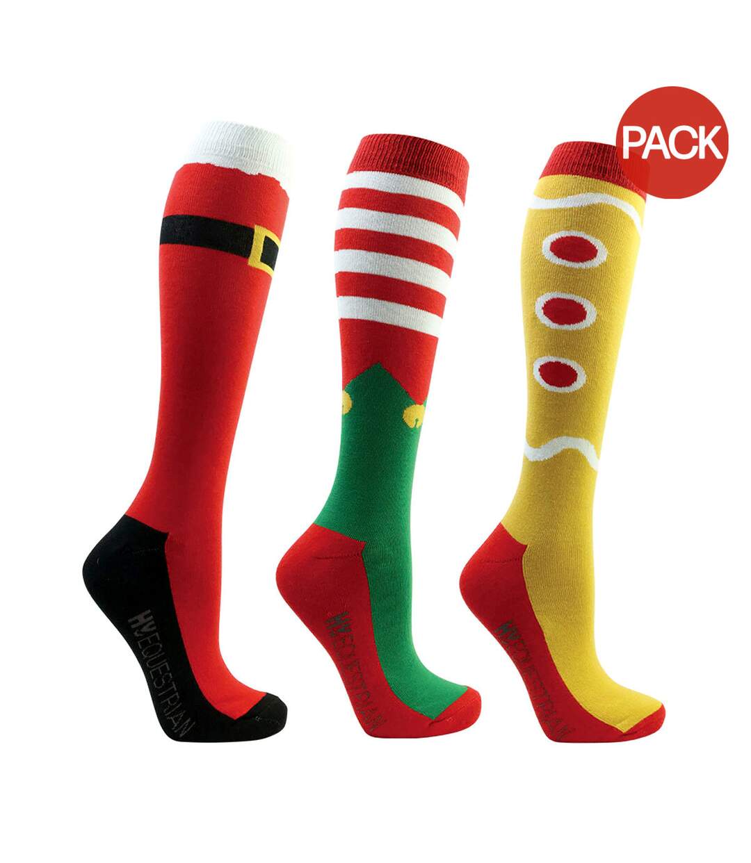 Chaussettes femme rouge / blanc / doré HyFASHION-1