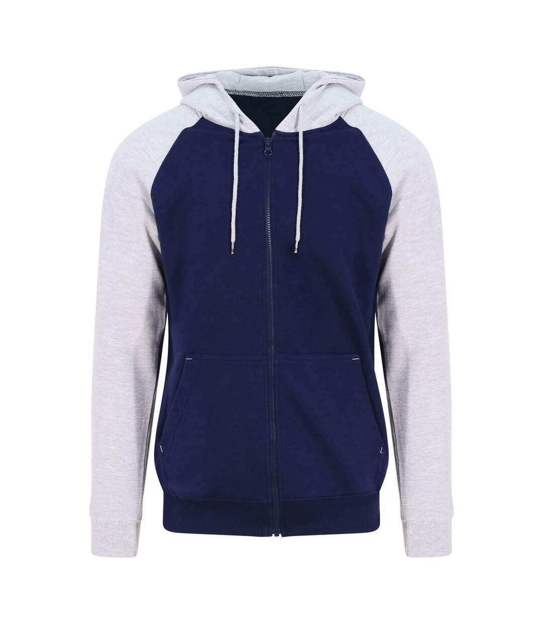 Veste zippée à capuche baseball homme - JH063 - bleu marine et gris clair