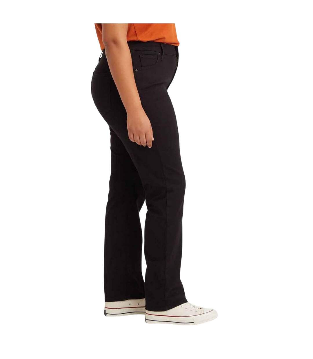 Womens/ladies 724 Plus High Rise Straight Jeans Black Levis-3