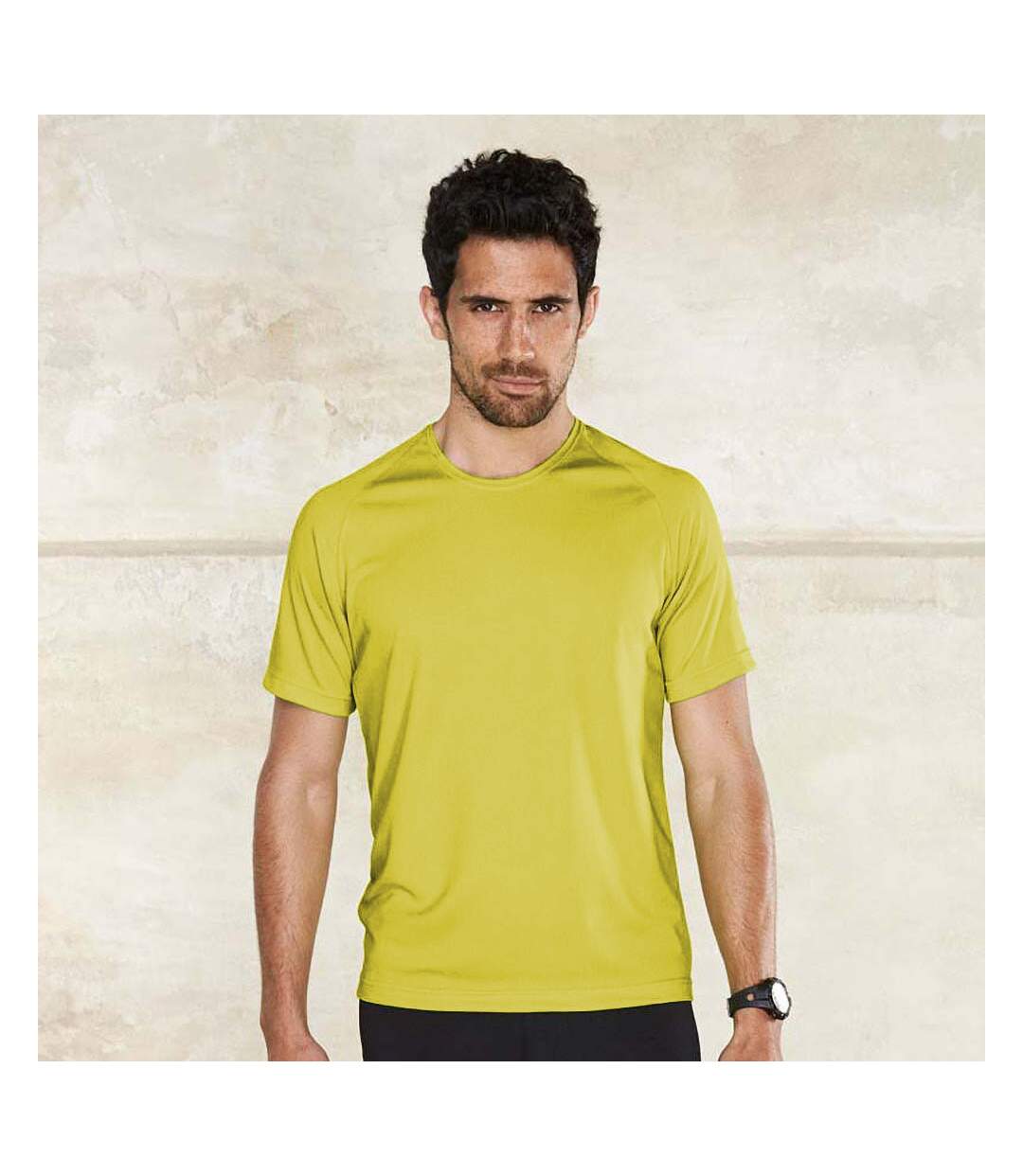 T-shirt sport homme jaune fluo Kariban