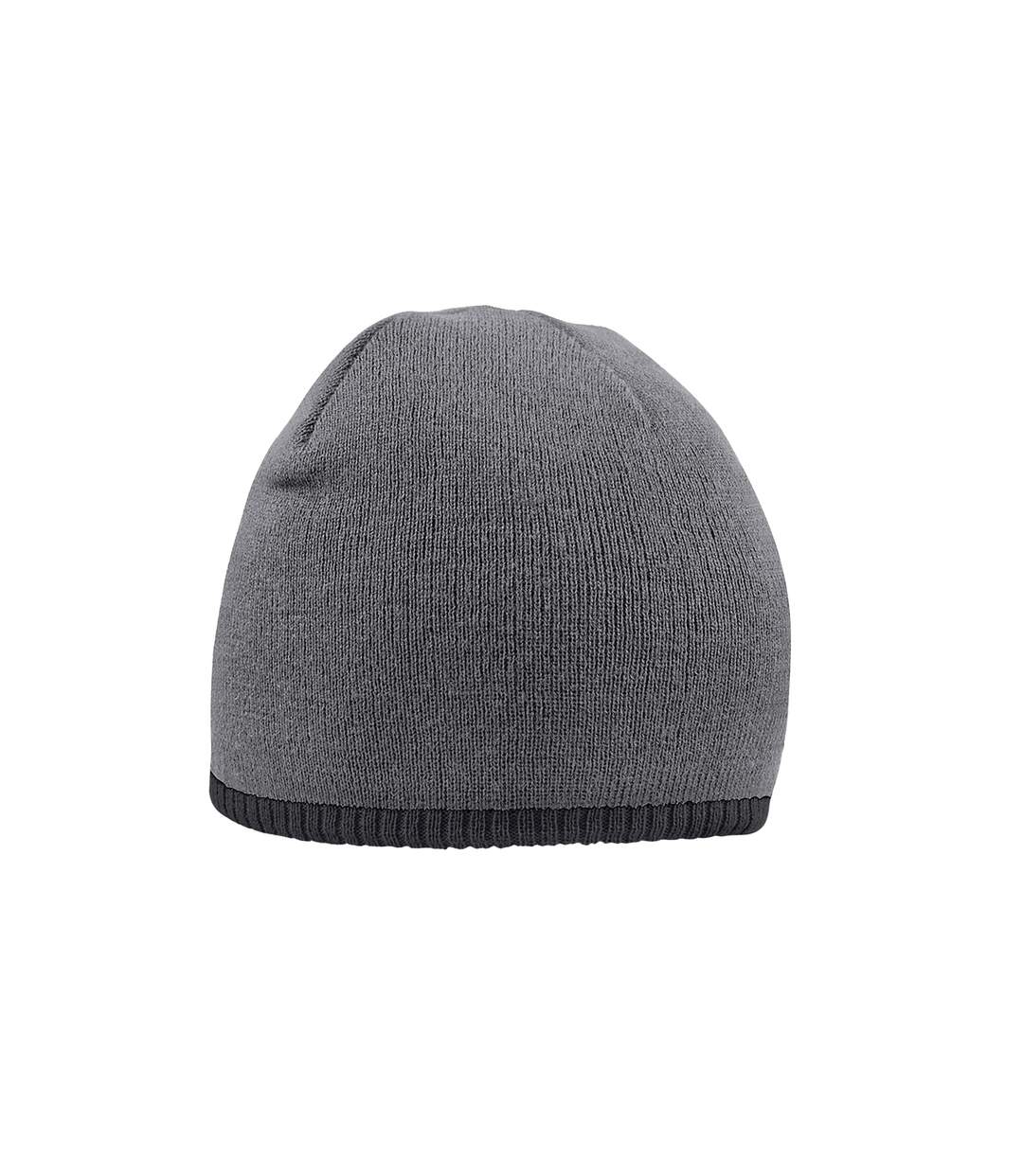Bonnet adulte gris foncé / noir Beechfield-1