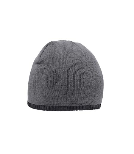Beechfield Unisex Adult Two Tone Knitted Beanie (Graphite Grey/Black)