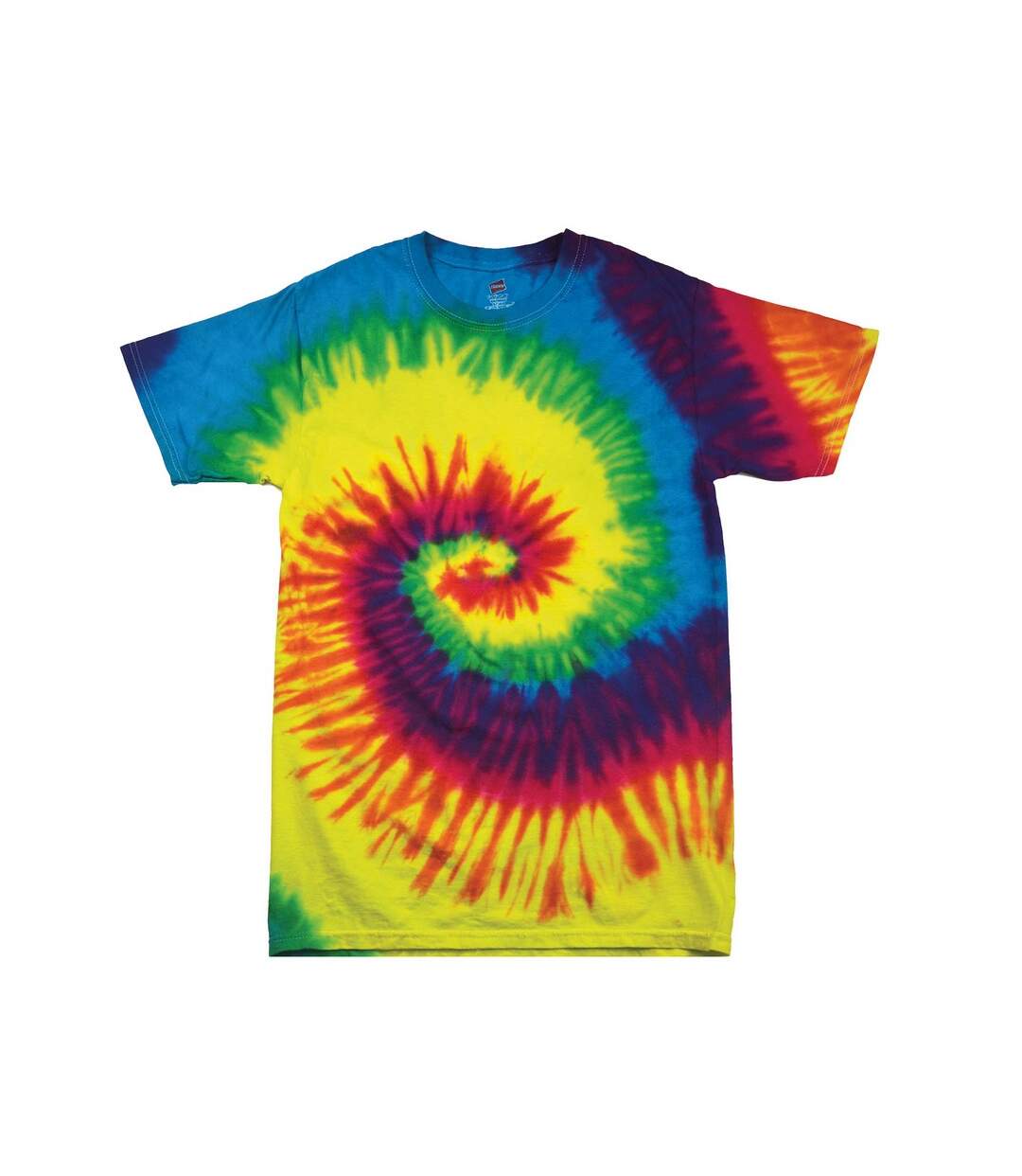 Unisex adult tie dye t-shirt rainbow Colortone-1