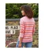 Womens/ladies Mono Stripe Jumper Pink Orange WoolOvers-2