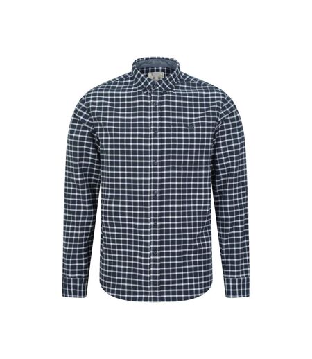 Mens driftwood checked organic shirt dark blue Mountain Warehouse